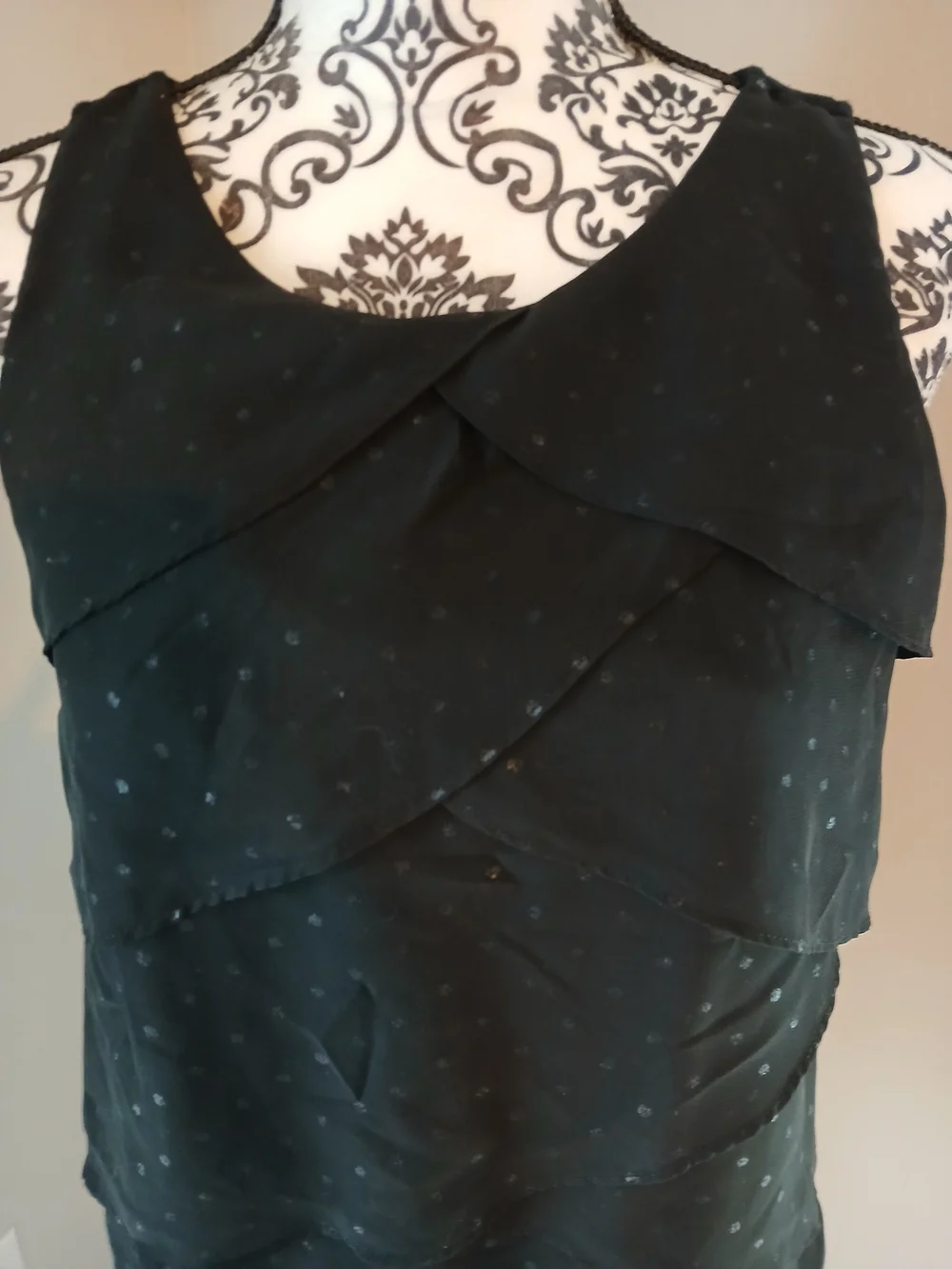 Covington Black Layered Sleeveless Blouse